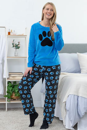 Gradient Paws & Polka Dot Pajama Set – Playful Comfort for Cozy Nights