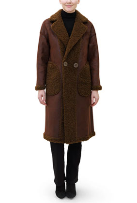 Cozy Reversible Faux Sherpa Coat with Classic Notch Collar