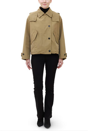 Modern Short Trench Coat with Classic Tailored Style