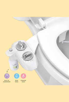 Non-Electric Dual-Nozzle Bidet with Built-in Deodorizing Spray – Rear & Feminine Wash