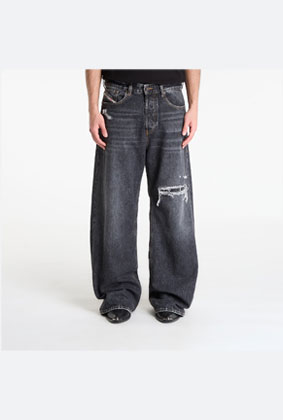Relaxed Wide-Leg Denim Trousers with Signature Diesel Style