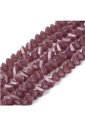 Triangle Faceted Opaque Glass Beads for Jewelry Making – Pale Violet Red Triangle Faceted Opaque Glass Beads for Jewelry Making – Pale Violet Red