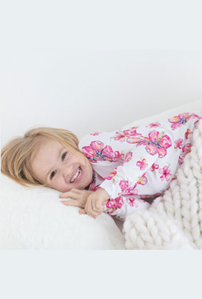 Hibiscus Kiss Long Bamboo Pajamas