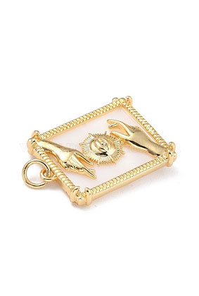 18K Gold Plated Brass Pendant with Natural Shell