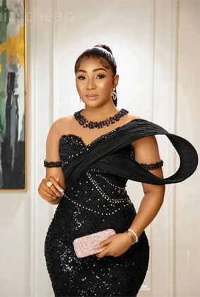 2024 Aso Ebi Black Mermaid Prom Dress