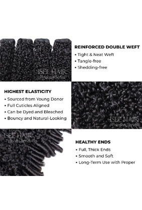 ISEE New In Messy Kinky Curly Human Hair Bundles Deal