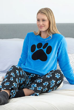 Gradient Paws & Polka Dot Pajama Set