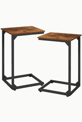 Space-Saving C-Shaped Side Table for Sofa, Bed, or Living Room