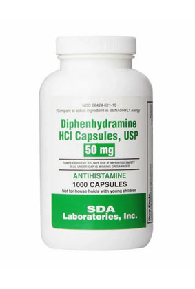 SDA Labs Diphenhydramine HCL 50 mg, 1000 Capsules