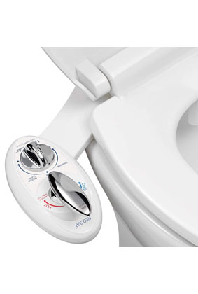 Warm Water Dual-Nozzle Bidet Attachment with Adjustable Temperature & Pressure